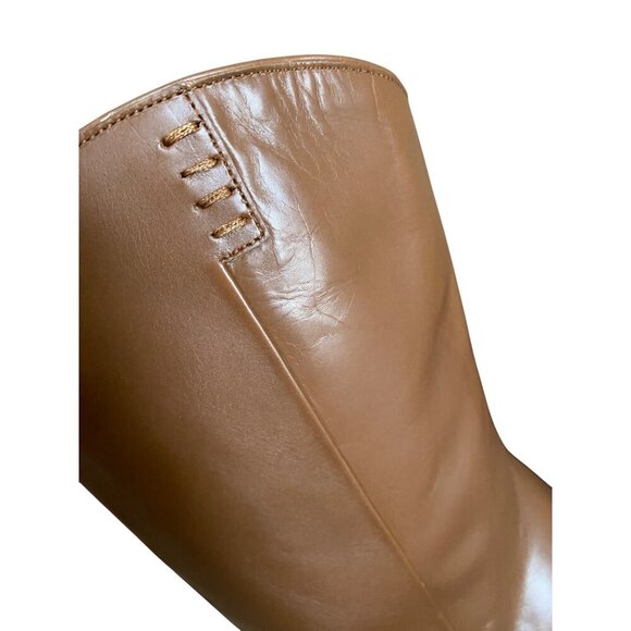 Lucchese Clarissa Western Dress Boots Sz 6.5 Tan Camel Leather Pointed Toe - Picture 13 of 16